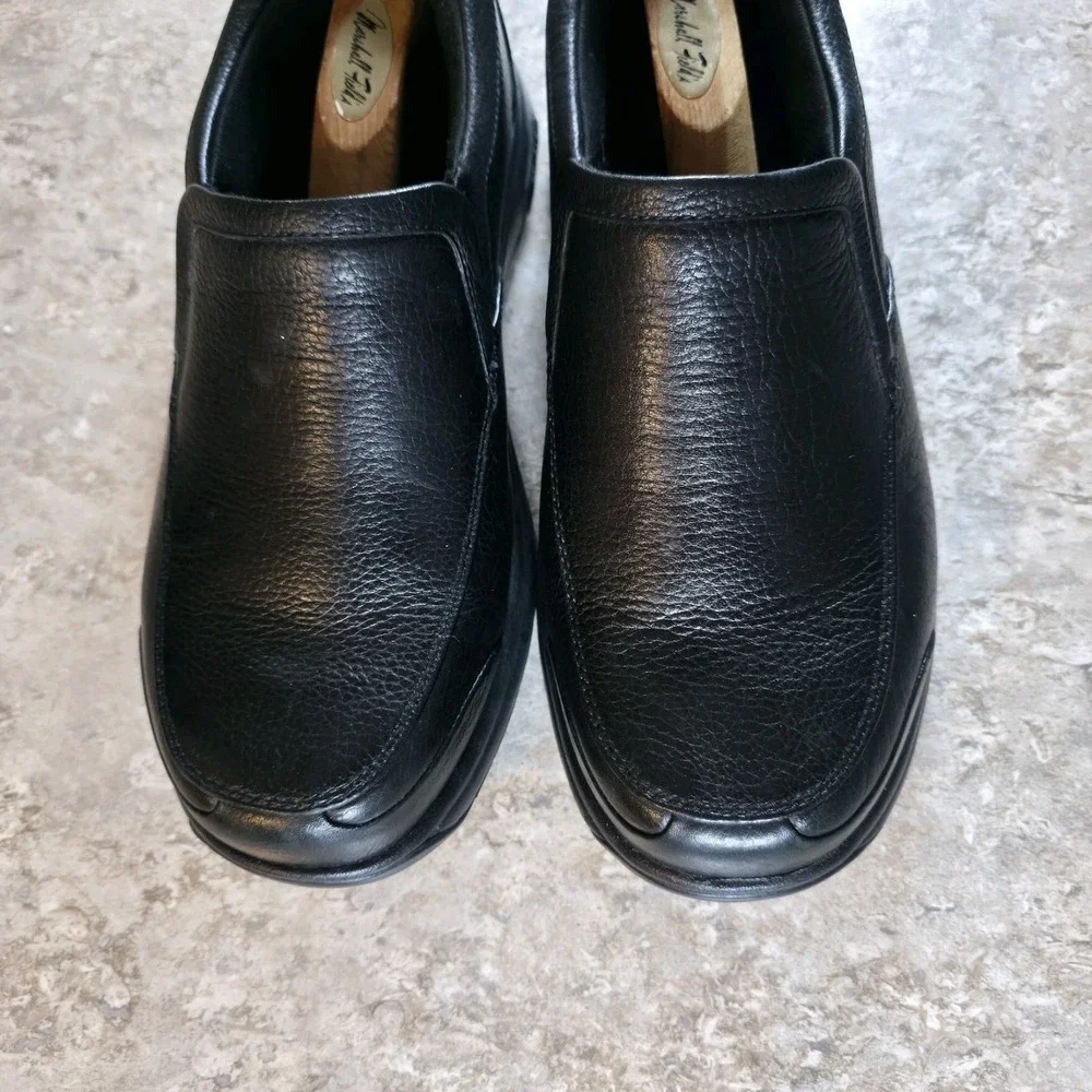 Mens Size 11.5 6E Dunham Battery Park Slip On Loafer Black Leather Comfort Shoes